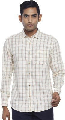 Byford by Pantaloons Men Checkered Casual White Shirt