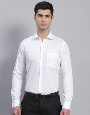 MONTE CARLO Men Solid Formal White Shirt