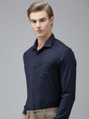 THE BEAR HOUSE Men Solid Formal Dark Blue Shirt