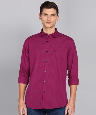 Allen Solly Men Checkered Casual Maroon Shirt