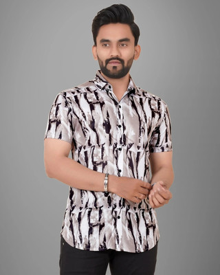 METRONAUT Men Printed Casual Brown Shirt