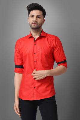 METRONAUT Men Solid Casual Red Shirt