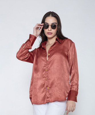 Lounge Dreams Women Solid Casual Maroon Shirt