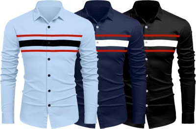 ROYAL SCOUT Men Striped Casual Multicolor Shirt(Pack of 3)