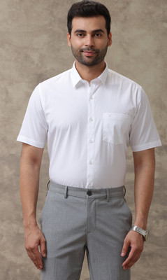 Ramraj Cotton Men Solid Formal White Shirt