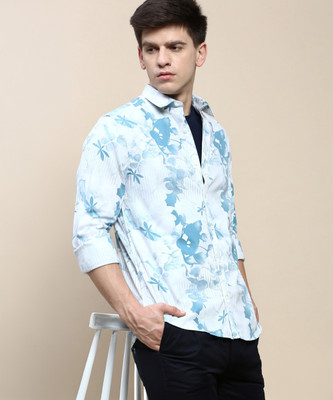 INVICTUS Men Printed Casual Dark Blue Shirt
