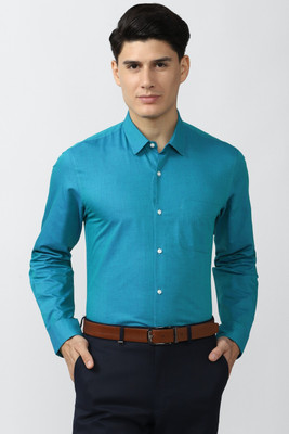 PETER ENGLAND Men Solid Formal Blue Shirt