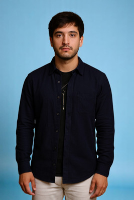 LAXMI TRENDING Men Solid Casual Blue Shirt