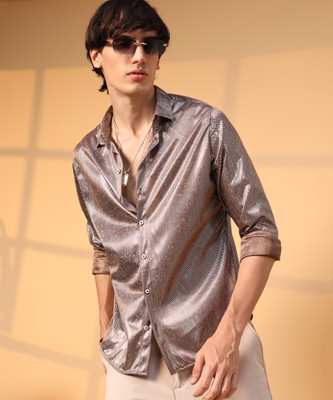 CAMPUS SUTRA Men Printed Casual Brown Shirt