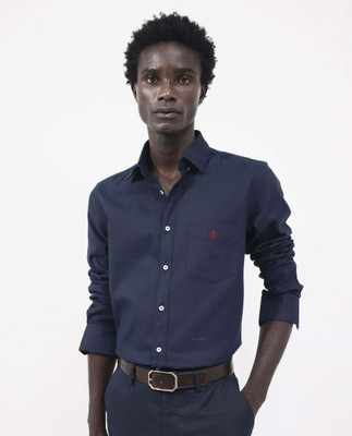 RARE RABBIT Men Solid Formal Dark Blue Shirt