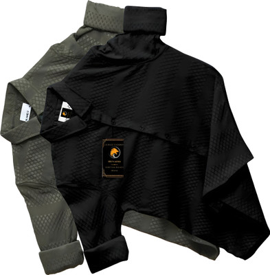 clinch fashion Men Solid Casual White, Brown Shirt(Pack of 2)