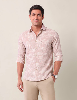 U.S. POLO ASSN. Men Printed Casual Orange Shirt