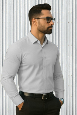 FMSHIRTS Men Solid Formal Grey Shirt