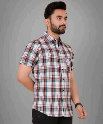 Hityani Men Striped Casual Green Shirt