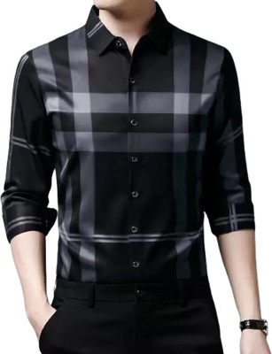 ISUEL FAB CREATION Men Self Design Casual Black, Grey Shirt