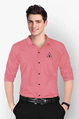METRONAUT Men Solid Casual Pink Shirt