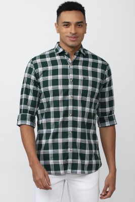 PETER ENGLAND Men Checkered Casual Dark Green, White, Maroon Shirt