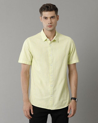 VOI JEANS Men Striped Casual Yellow Shirt