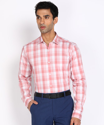 PARK AVENUE Men Checkered Formal Red Shirt