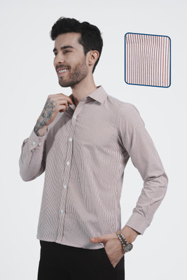 LOOM FASHION Men Solid Casual Brown Shirt