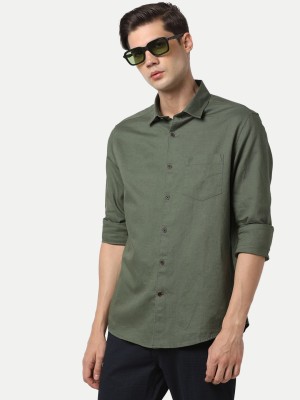 radprix Men Solid Casual Dark Green Shirt