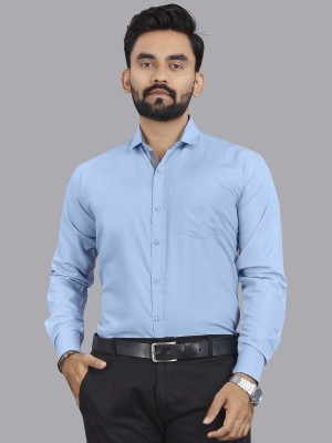 METRONAUT Men Solid Formal Blue Shirt