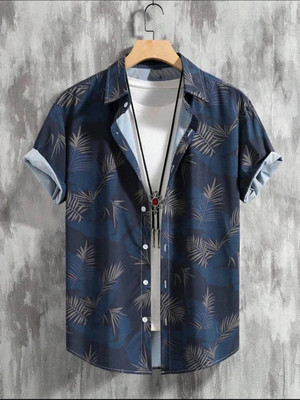 METRONAUT Men Printed Casual Blue Shirt