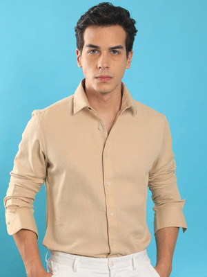RARE RABBIT Men Solid Casual Beige Shirt