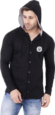 tfurnish Men Solid Casual Black Shirt