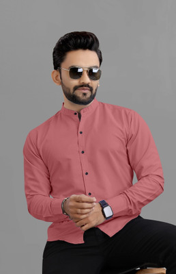 VTEXX Men Solid Formal Pink Shirt