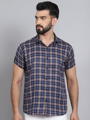 GLOBAL NOMAD Men Checkered Casual Red Shirt