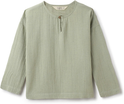 TALES & STORIES Boys Solid Straight Kurta(Green)