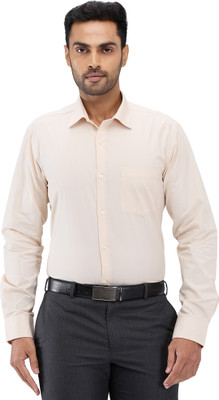 PARK AVENUE Men Self Design Formal Beige Shirt