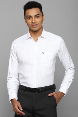 Allen Solly Men Checkered Formal White, Black Shirt