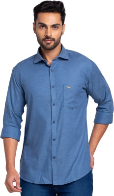 PARK AVENUE Men Self Design Casual Blue Shirt