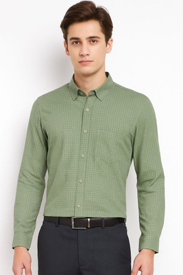 Officers Choice Men Solid Casual Green Shirt