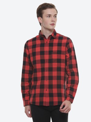 2Bme Men Checkered Casual Red Shirt