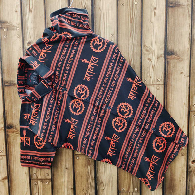 KUSHWAHA GARMENTS Boys Printed Casual Black, Orange Shirt