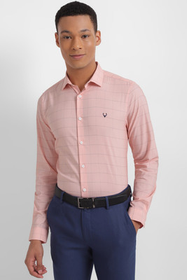 Allen Solly Men Self Design Formal Pink Shirt