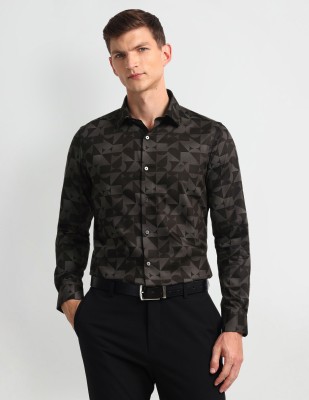 ARROW Men Geometric Print Formal Black Shirt