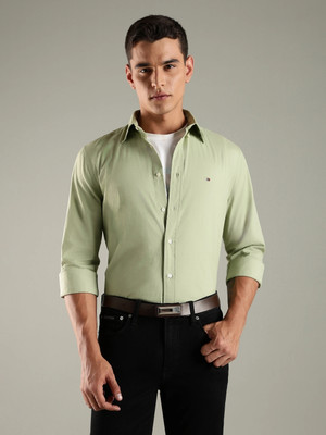 TOMMY HILFIGER Men Solid Casual Green Shirt