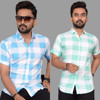 METRONAUT Men Checkered Casual Multicolor Shirt(Pack of 2)