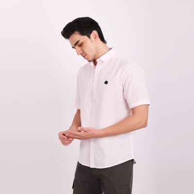 Lionies Men Solid Casual White Shirt