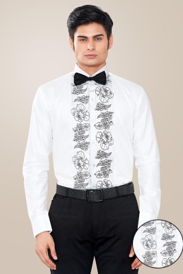 GlobalRang Men Embroidered, Embellished Party White Shirt