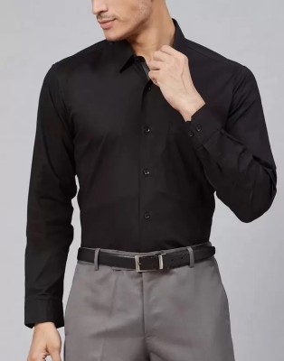 Adinath Collection Men Solid Casual Black Shirt