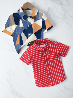 KIDOOZA Boys Color Block, Striped Casual Multicolor Shirt