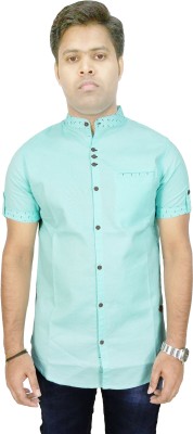 KUONS AVENUE Men Solid Casual Green Shirt