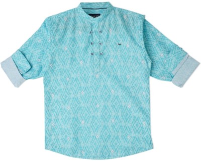 CAVIO Boys Printed Casual Blue Shirt