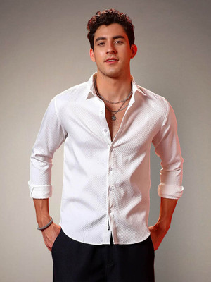 METRONAUT Men Solid Casual White Shirt