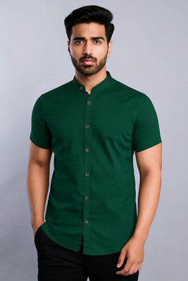 MANCHESTER & CO Men Solid Formal Green Shirt